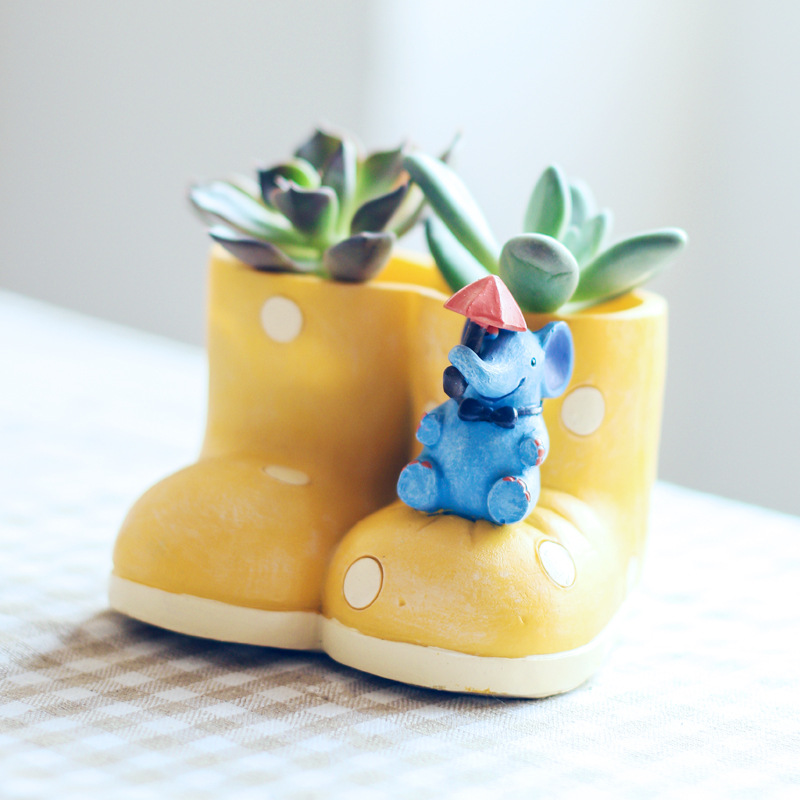 Chậu Cây Resin Chậu cây mọng nước hình túi tiền resin, chậu mini trang trí bàn, cây xanh và tiểu cảnh (RG-147)