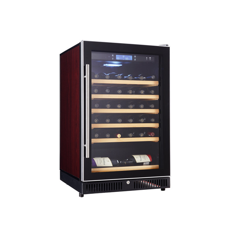 Vinoteca doméstica de temperatura constante, pequeña nevera refrigerada de una sola temperatura con capacidad para 46 botellas, vitrina para té y vino, refrigerador para vinos