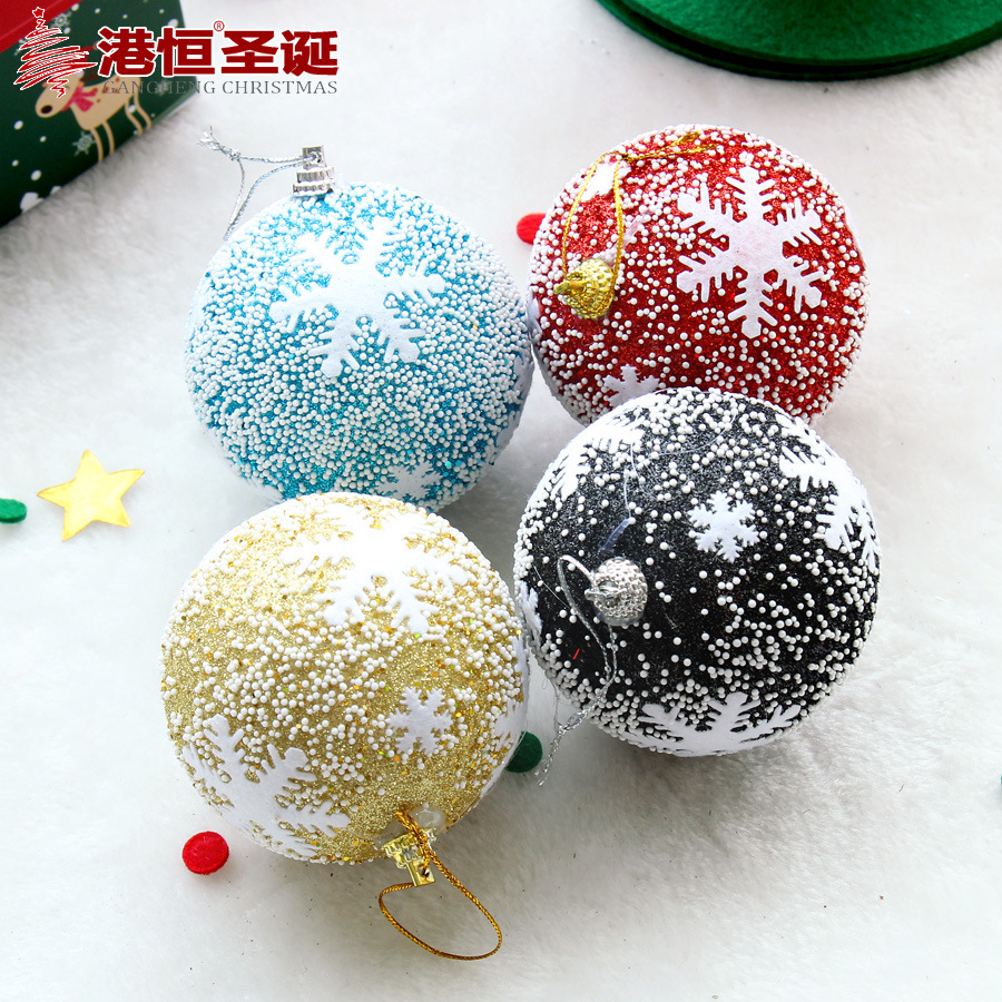 6cm8cm10cm espuma de copo de nieve BOLA DE Navidad decoración de Navidad suministros colgante decoración del árbol de Navidad Bola de gama alta