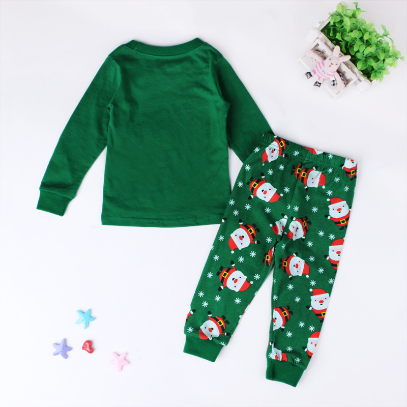 Children's Christmas set two-piece Santa Claus printed home suit_voghion.com