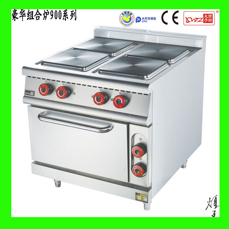 豪华不锈钢组合炉系列 HZ-EC-4S立式电热四头方形煮食炉连电焗炉