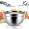 Thick stainless steel anti -sliding salad basin silicone base dishes, salad pot, eggs, cold pelvis high