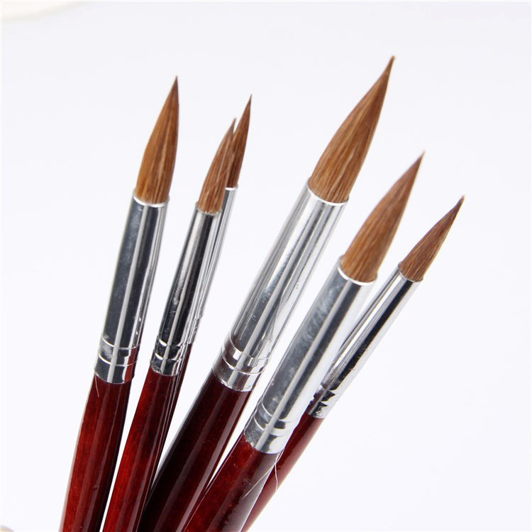 厂家供应 精品狼毫油画笔  尖头水粉笔套装水彩笔油画笔批发
