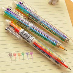 P-0115 Plastic push-button oil pen wholesale gift pen 6-color ballpoint pen office pen