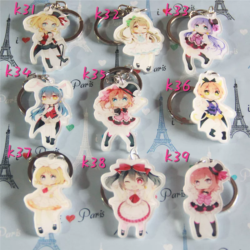 Keychain, double-sided set, acrylic pendant handmade, wholesale