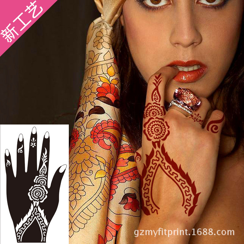 S101-132 Yijie Indian Henna Tattoo Template Hand-Drawn Tattoo Template Juice Tattoo Sticker Color Painting Collage
