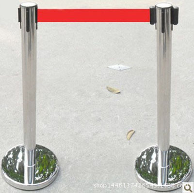 不锈钢一米线护栏杆 2米隔离带 伸缩栏杆座 警戒围栏 另售3米5米