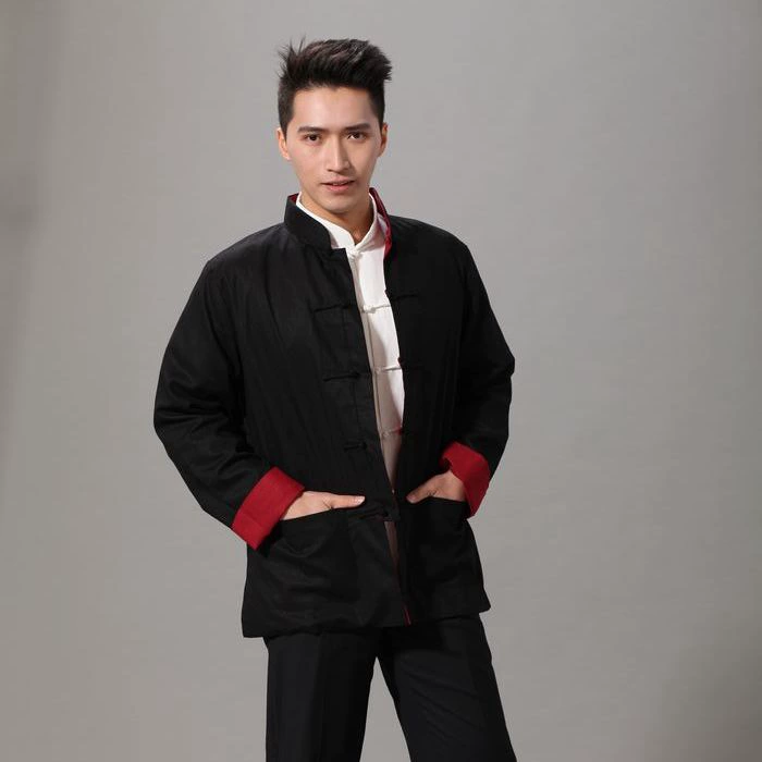 Мужской костюм в этническом стиле, куртка-тан, весенне-осенне-зимний, из хлопка и льна, двусторонний, с длинными рукавами, в китайском стиле, наряд для папы, Ханьфу