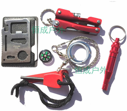 Camping multifunctional tool and equipment set, first aid box, emergency supplies, survival outdoor self-rescue survival equipment