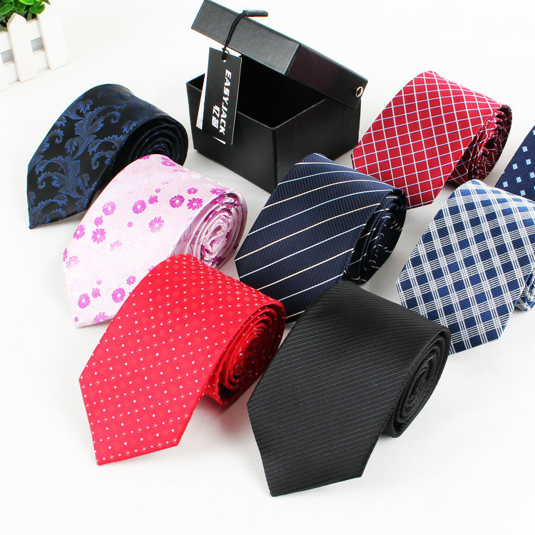 Business Formal Men's Tie Red Wedding Casual Stripesd Business Wear Tie 8cm Black Tie in Stock