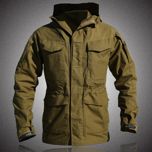 Angken Spring and Autumn Spy Shadow Tactical Jacket Men's M65 Military Fan Windbreaker Mid-Length Waterproof Outdoor Functional Assault Clothing