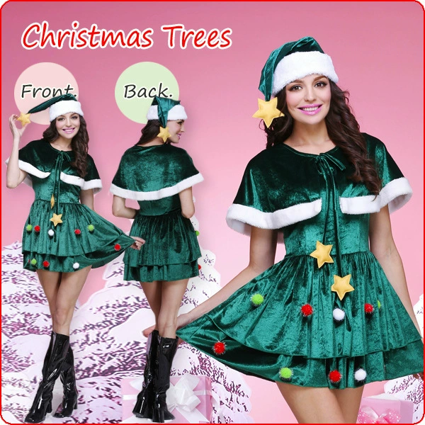 Christmas green cloak, suit, European style, cosplay