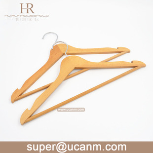Solid wood hanger beech hanger clothing store hotel household hanger adult men's and women's seamless clothes support