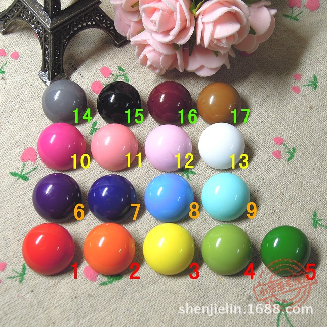 钮扣扣子批发 糖果色树脂圆蘑菇纽扣 儿童扣毛衣扣 18MM