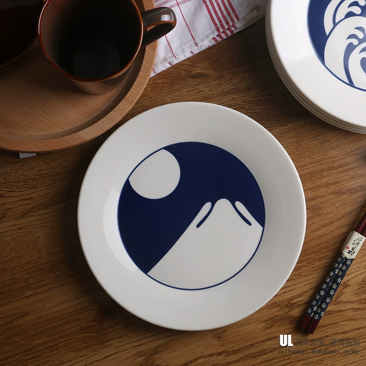 Export tableware Japanese -style ceramic disk Creative West Food Date and Wind Bowl Disk Fruit Disk Shallow Disk Porcelain