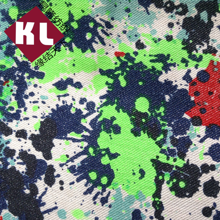 厂家直销 优质面料 斜纹牛仔印花 鞋材箱包灯饰面料