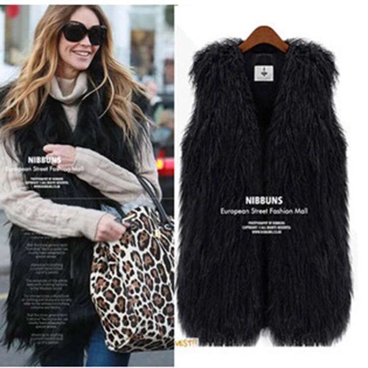 European and American Women's Clothing, Faux Fur Beach Wool Mid-Length Vest, Cross-Border Long Fur Vest in Stock European and American Women's Clothing, Faux Fur Beach Wool Mid-Length Vest, Cross-Border Long Fur Vest in Stock
