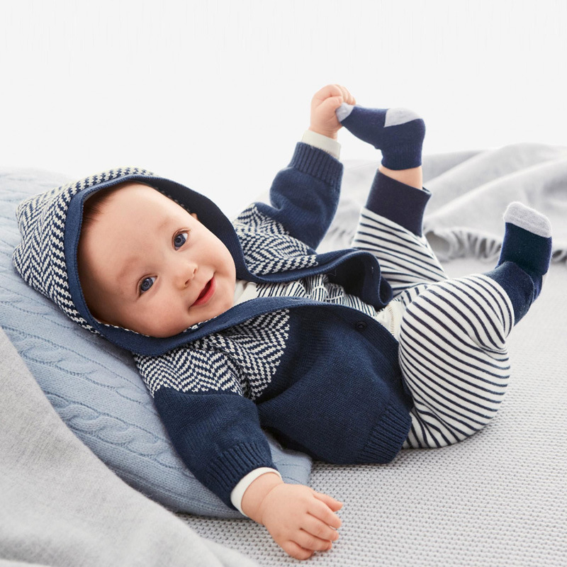 源头厂家婴儿服装空气棉爬服 连体衣加外套 两件套  婴儿加厚套装