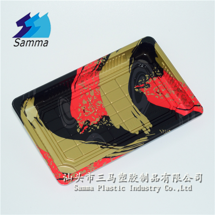 Samma-1107FB红金系列寿司盒 一次性餐盒 日式风格寿司盒子400套