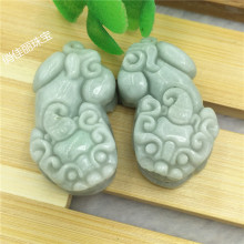 厂家批发 玉石缅甸翡翠 A货吊坠挂件貔貅车挂皮休配件长3.4cm