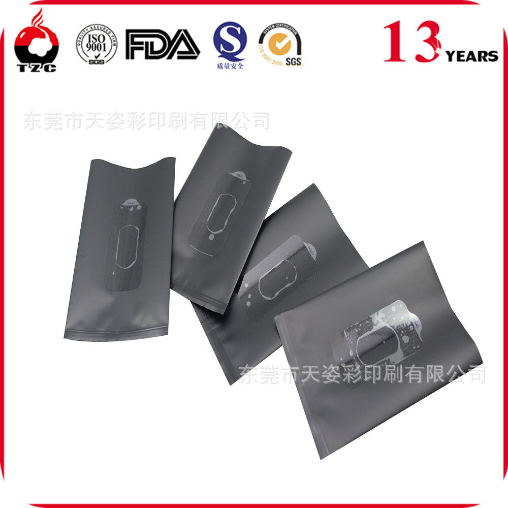 湿巾包装厂供应1片装10片装80片装湿纸巾侧风琴袋 带盖易拉贴