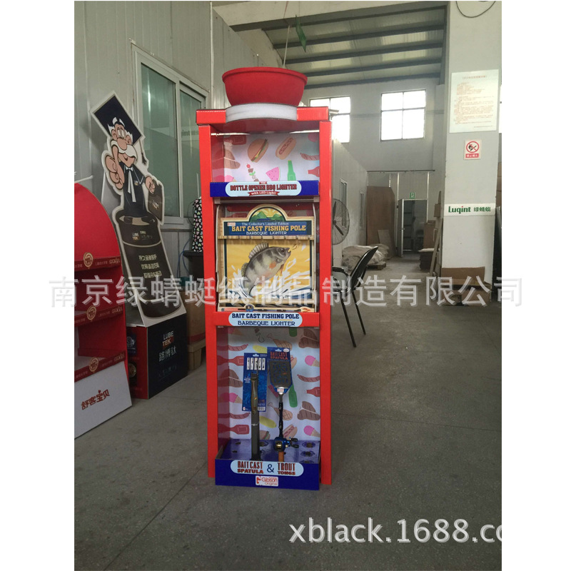 厂家直销落地式纸展示架 瓦楞纸板可折叠陈列架 超市产品促销架