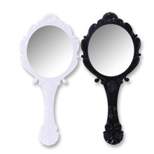 厂家直供化妆手柄镜塑料便携款玻璃镜子小礼品手持小镜子现货批发