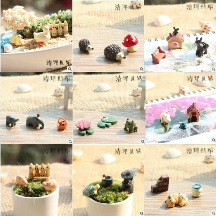 Микро-пейзажные украшения, набор из трех предметов с животными, украшения из смолы, поделки, материалы для моховых растений, маятник для сочных сборки