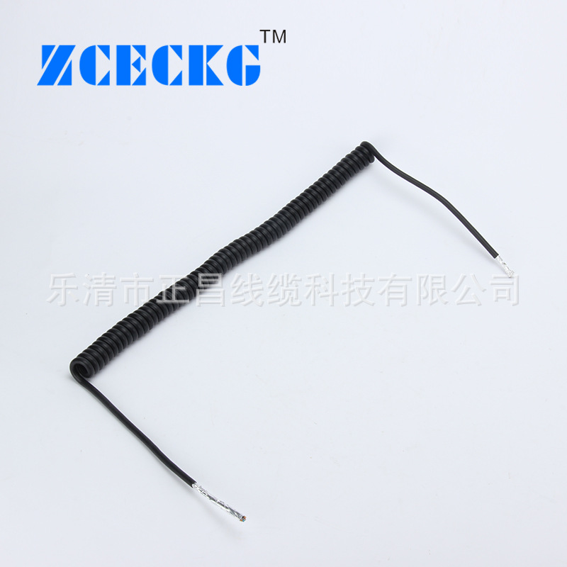 带铝箔屏蔽层弹簧线 八芯消防喊话器线 报警喊话器线 音频线