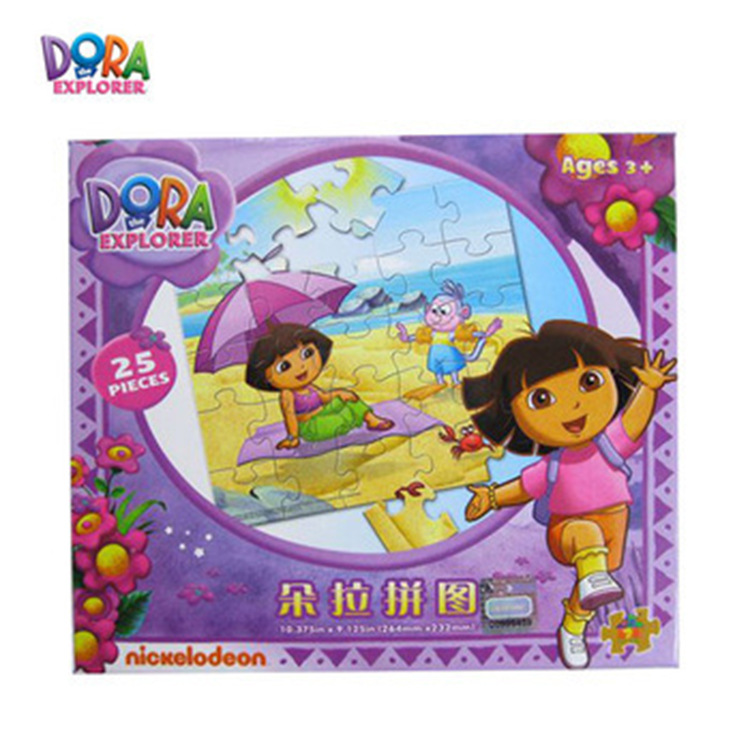 玩具堡DORA朵拉盒装卡通拼图25片 儿童玩具 多款图案任选