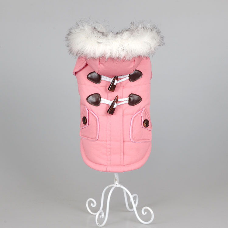宠物衣服秋冬新款 牛角扣保暖宠物大狗衣服 适大小型犬 泰迪衣服