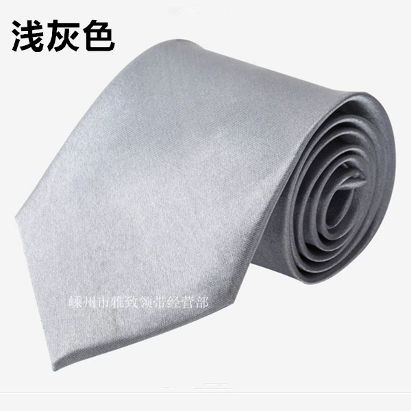 Tie (Yazhi) 8 cm Width, Handmade Business Necktie, Plain Satin Look, Multi-Color Options