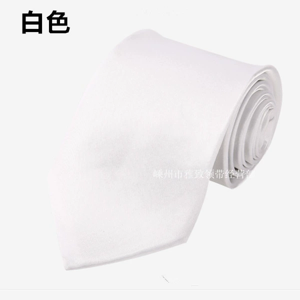 Tie (Yazhi) 8 cm Width, Handmade Business Necktie, Plain Satin Look, Multi-Color Options