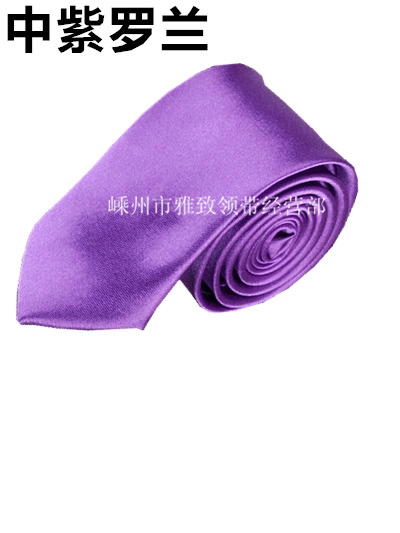 Tie (Yazhi) 8 cm Width, Handmade Business Necktie, Plain Satin Look, Multi-Color Options