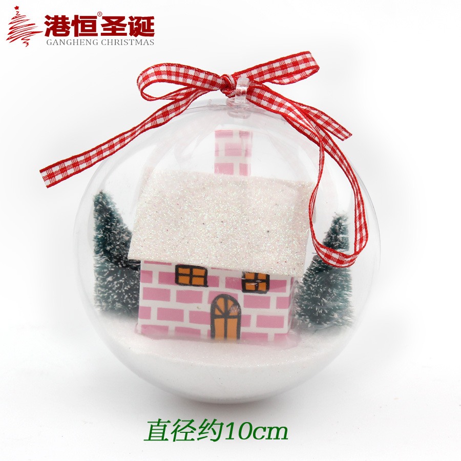 Bola decorativa transparente, bola interior, bola de Navidad, adorno colgante para árbol de Navidad, decoración colgante para techo, arreglo de escena navideña