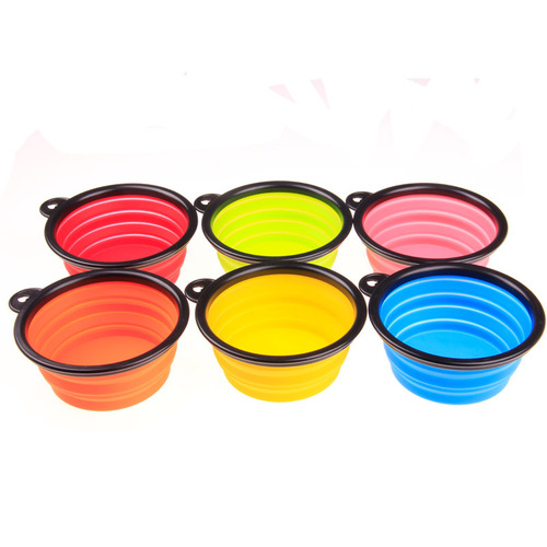 Pet Portable Foldable Bowl Dog Bowl Puppy Cat Water Bowl Teddy Golden Retriever Outdoor Food Bowl Factory Direct Supply