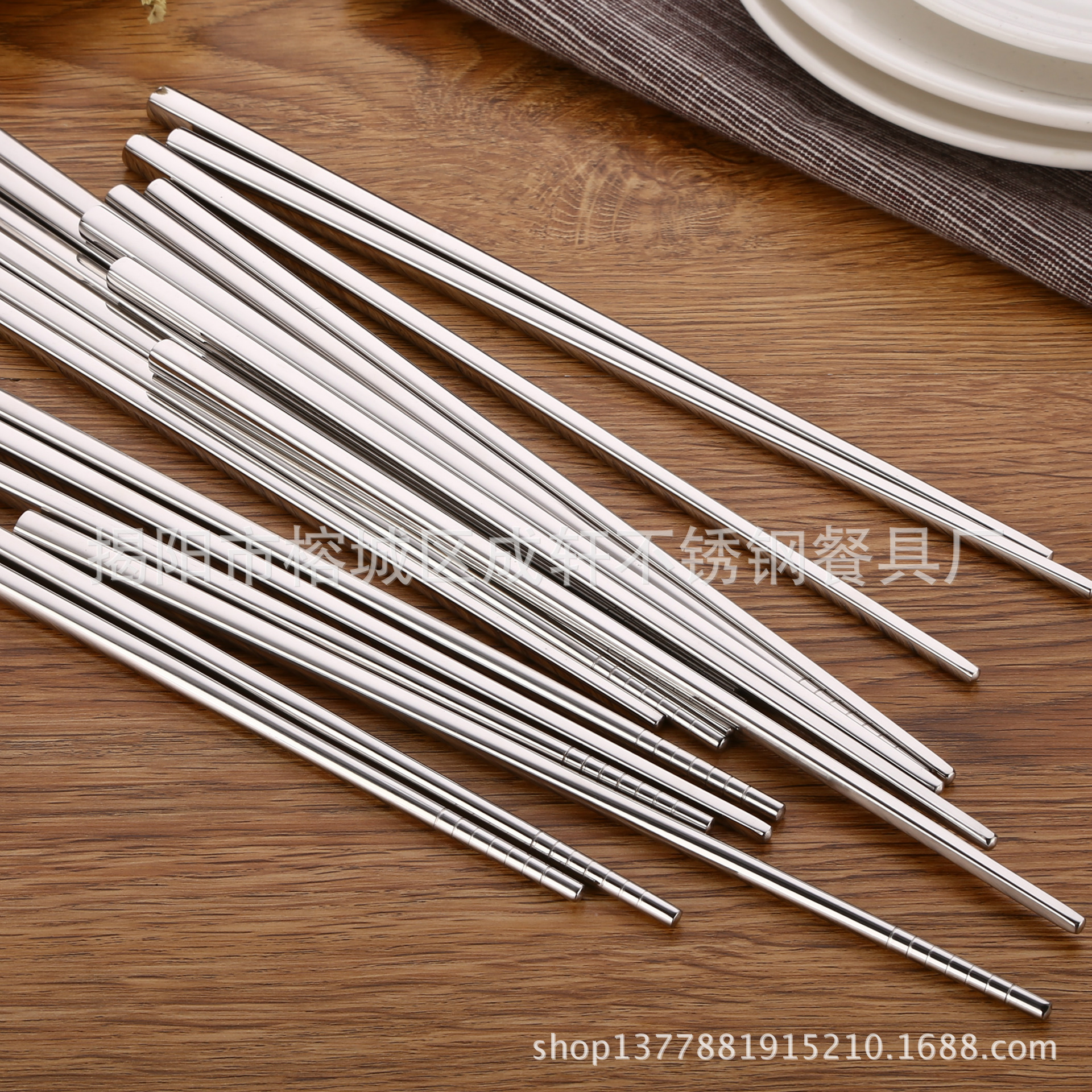 8cm de acero inoxidable 304 palillos cuadrados medio cuadrado palillos coreanos palillos al por mayor Jieyang vajilla