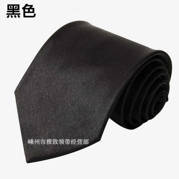 Tie (Yazhi) 8 cm Width, Handmade Business Necktie, Plain Satin Look, Multi-Color Options