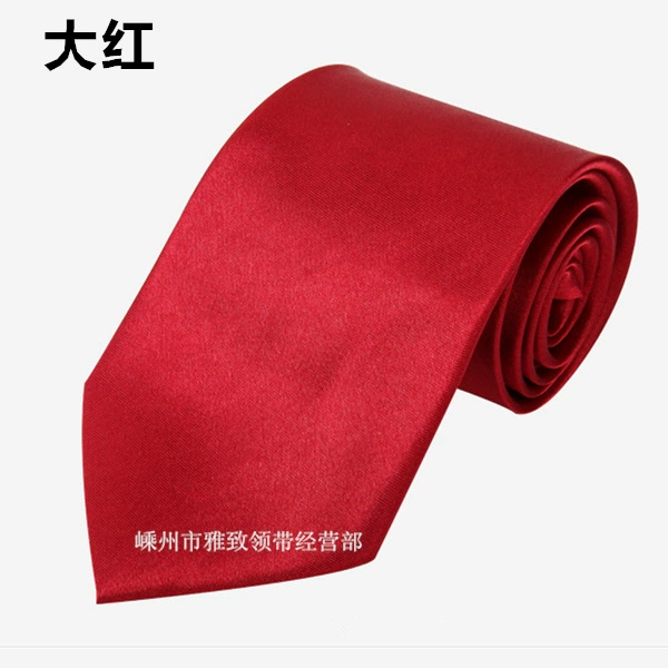 Tie (Yazhi) 8 cm Width, Handmade Business Necktie, Plain Satin Look, Multi-Color Options
