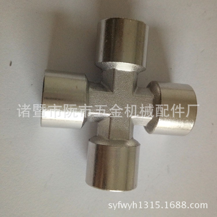 铜镀镍十字四通 内螺纹四通 铜接头配件 铜四通 现货供应中