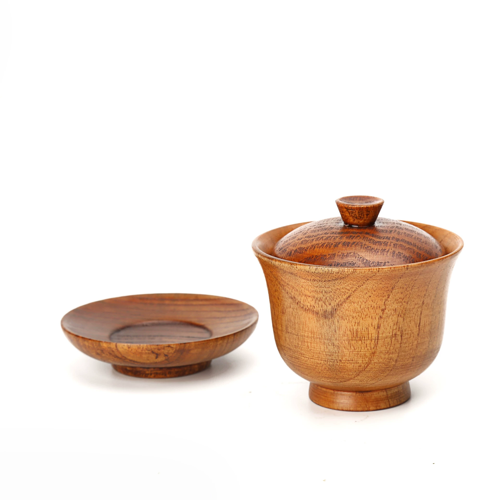 三创 Creative wooden tea set, tea cup, teapot, 3 piece set