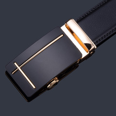Men's genuine leather wholesale automatic buckle business belt for men, casual pure cowhide trouser belt for men
