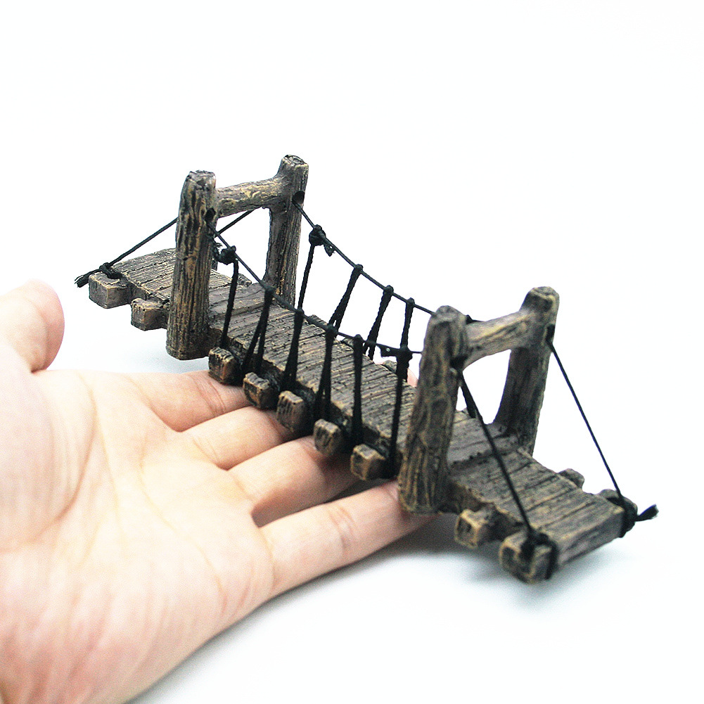 Acuario tanque de peces paisaje decoración puente acuario accesorios de equipo pescado Camarón resina puente tortuga escalada plataforma resina cuerda puente