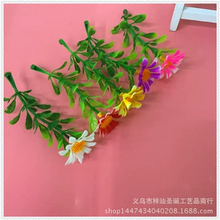 仿真花绢花太阳花水草 五层草菊花 头饰花圈装饰发夹水草配件批发