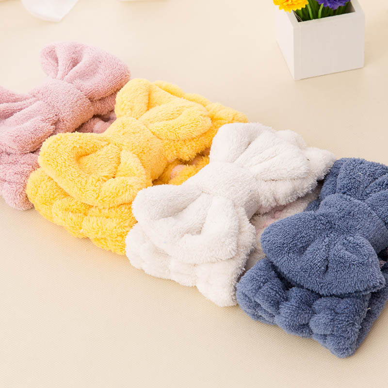 Sevimli Kore tarzı hızlı kuruyan saç havlusu, emici saç kurutma bonesi, mikrofiber mercan polar kalınlaştırılmış prenses şapkası toptan satış.