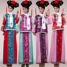 清朝古裝女還珠格格服宮女妃子滿族旗裝民族表演出舞蹈台甄嬛服裝