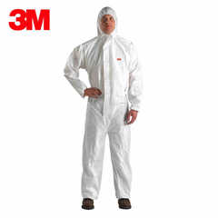 3M 4510 White Caped Full Body Protective Suit, Anti-Particulate, Anti-Liquid Splash, Anti-Chemical Spray, Oil-Resistant