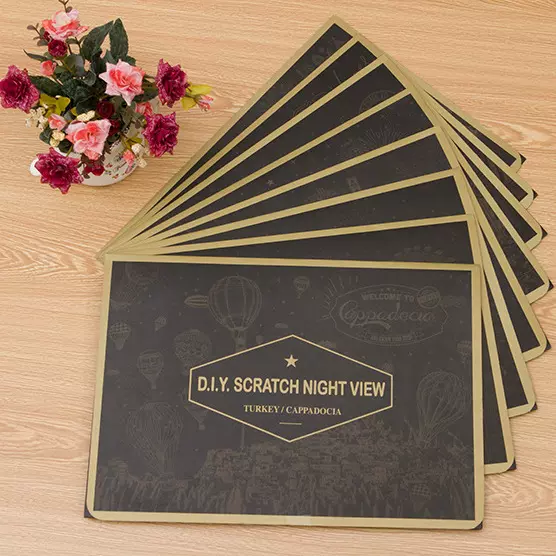 夜景刮刮画板手刮金色巴黎城市刮刮乐厂家供应一件代发涂鸦填色