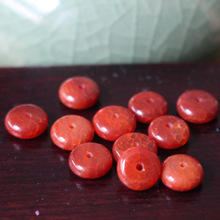 冰花红龙纹玛瑙算盘珠隔片隔珠散珠垫片DIY星月菩提配饰配件批发