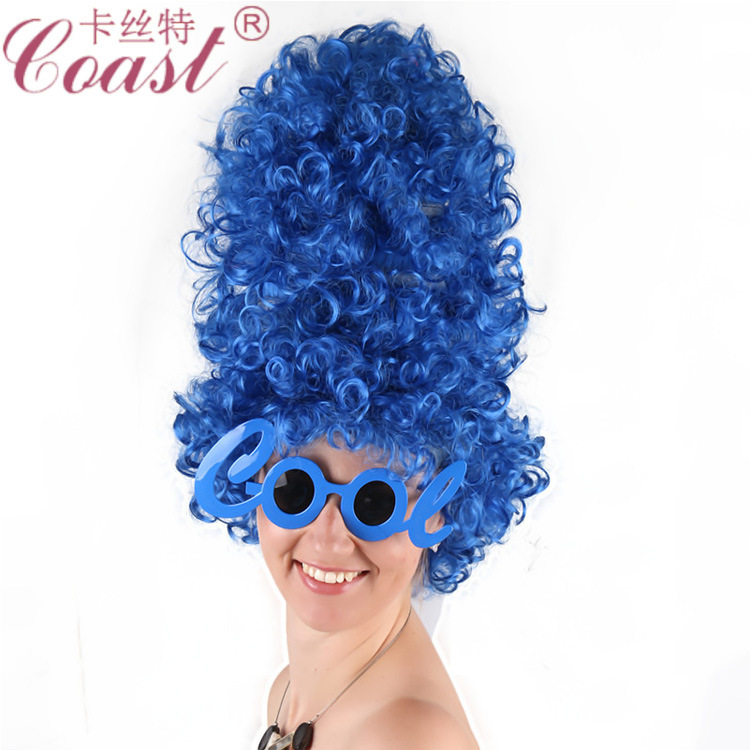 Blue High Curly Wig European and American Best-Selling Party Wig Wholesale Fashion Holiday Wig 9313 Model Head